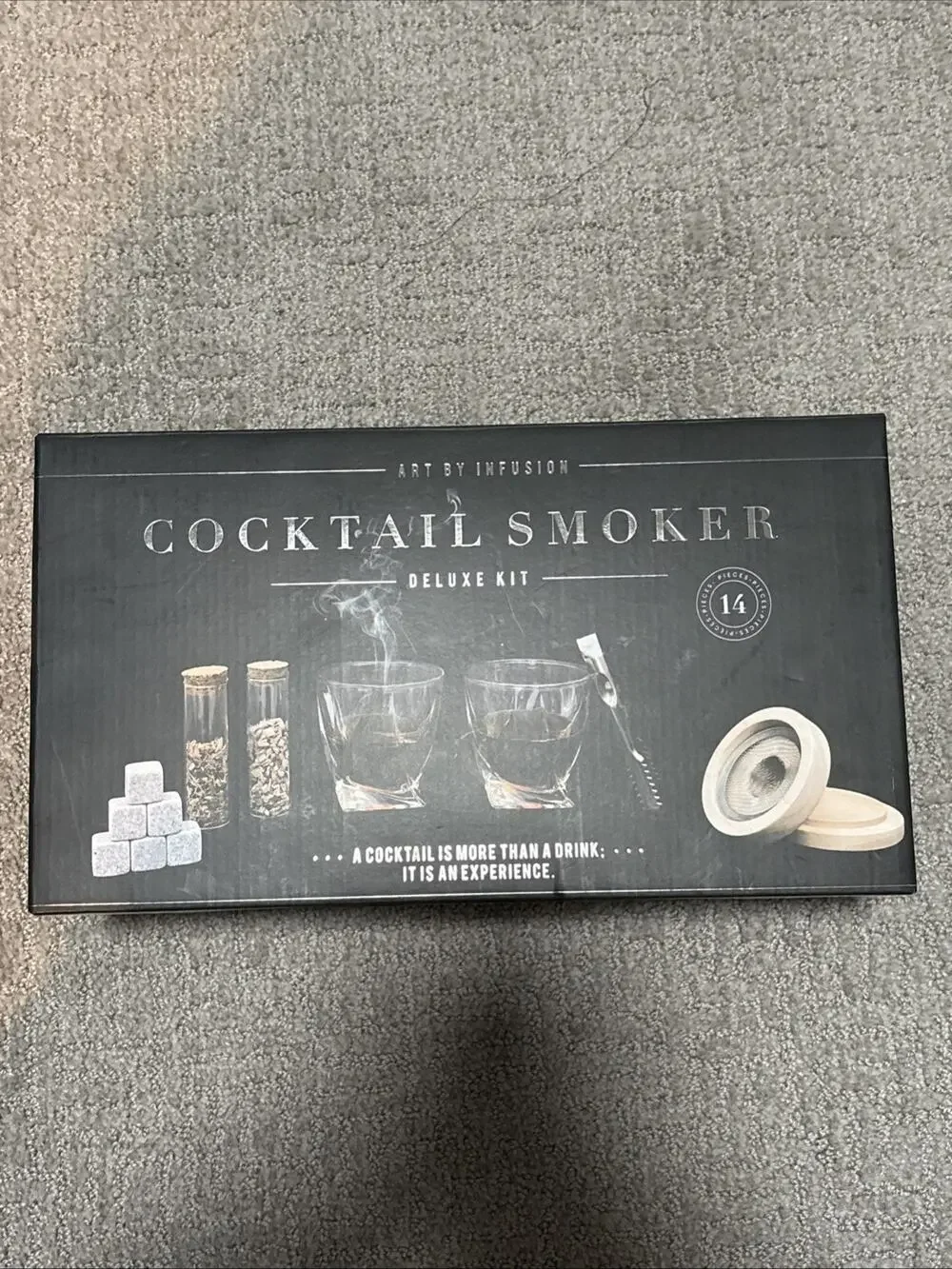 Art By Infusion Cocktail Smoker Deluxe 14 Piece Kit Smoke Mix Refreezable Stones